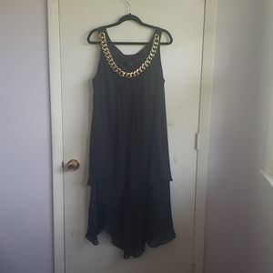 SL Fashions NY chiffon layered handkerchief dress